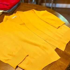 Five JJ Perfect Open Front Cropped Cardigan - White, Yellow, Red, Blue, Brown.